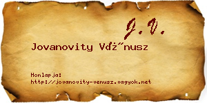 Jovanovity Vénusz névjegykártya